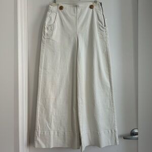 Anthropologie White Wide-Leg Pants